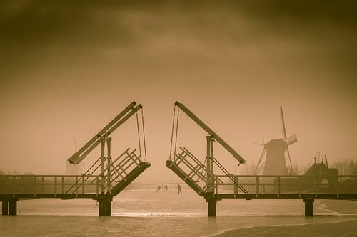 Schaatsen bij de Kinderdijk