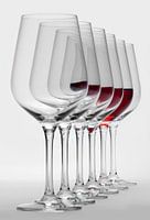 Wine glasses with red wine