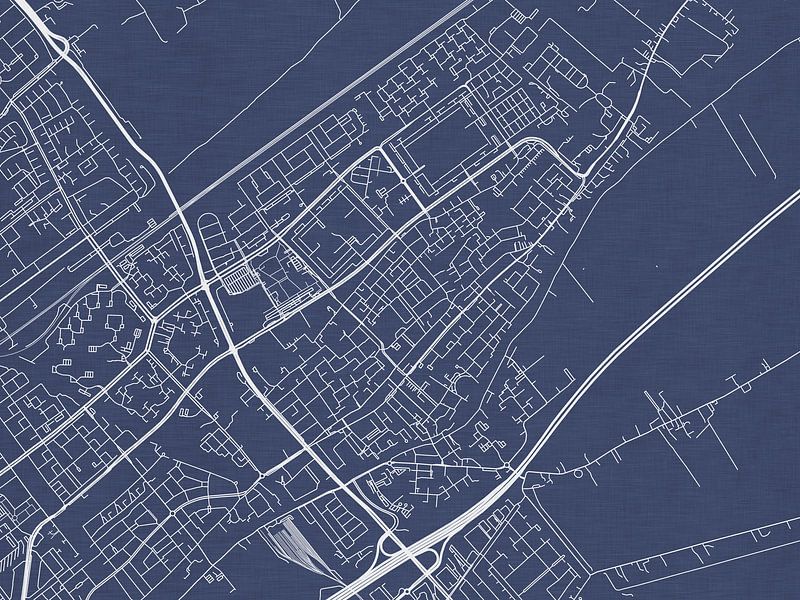 Map of Leidschendam in Royal Blue by De Kaartenwinkel
