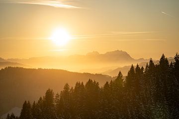 Zonsondergang over de Säntis van Leo Schindzielorz