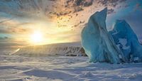Light over the bay in Asgard on Svalbard