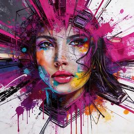 Une touche de rose — Un regard intense rehaussé de touches de couleur