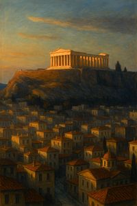 Athens bernsteinfarbenes Glühen - Goldenes Licht über der Akropolis