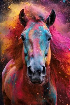 cheval en multicolore sur Gelissen Artworks