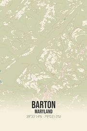 Alte Karte von Barton (Maryland), USA. von Ortsdrucke