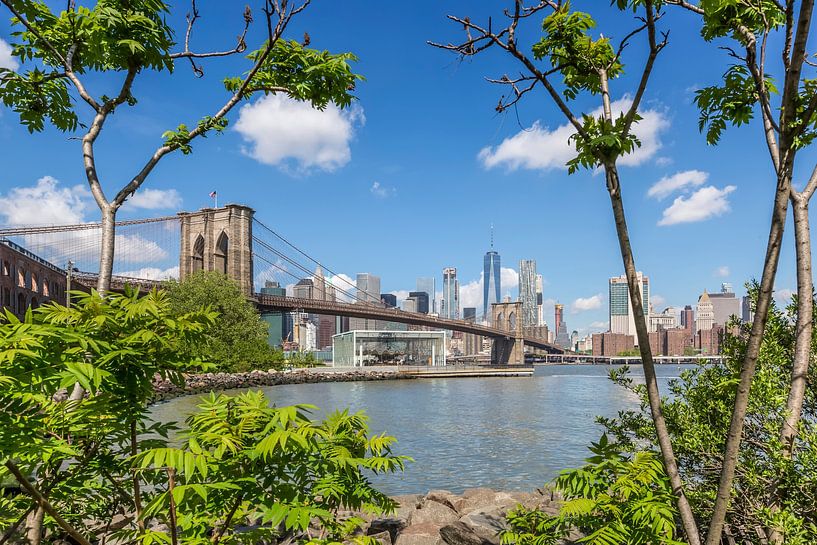 Vue sur Manhattan depuis le parc du pont de Brooklyn par Melanie Viola