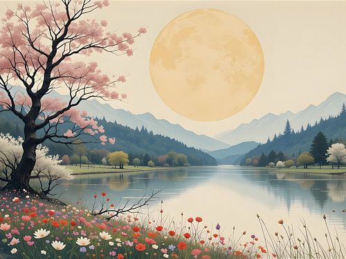 Vollmond über dem See