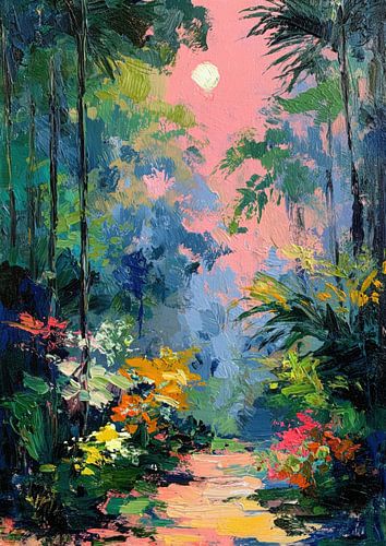 Tropische tuin - Impressionistisch schilderij