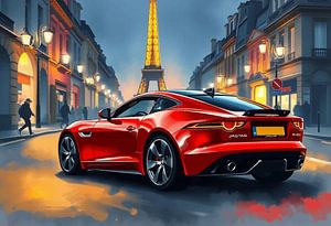 Jaguar F-Type - Geschwindigkeitsübertretung in einer europäischen Stadt