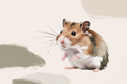 Schattige hamster in aquarel