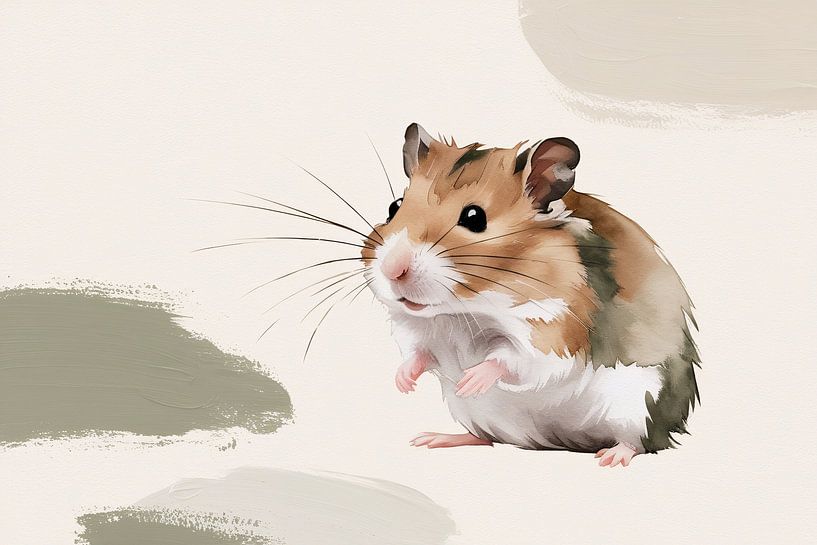 Schattige hamster in aquarel van Art & Soul Creations