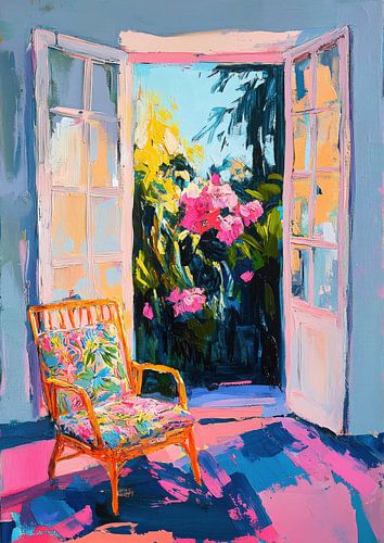 Flower garden in the style of Matisse