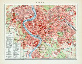 Vintage-Karte Rom ca. 1900 von Studio Wunderkammer