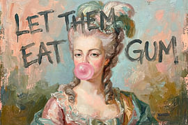 Marie Antoinette Bubble Gum Statement Painting by Mad Dog Art