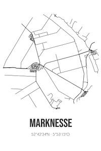 Marknesse (Flevoland) | Carte | Noir et blanc sur Rezona