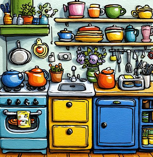 Kitchen Painting | Vibrant Kitchen Joy