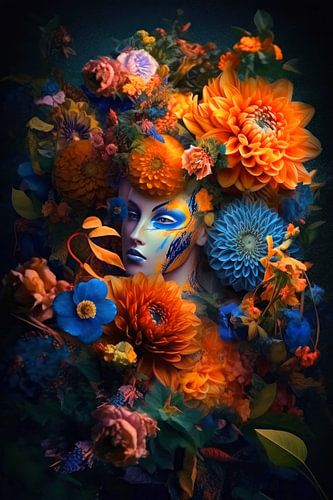 Portrait floral avec traits