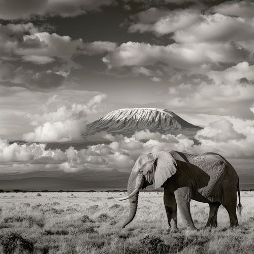 Olifant en Kilimanjaro