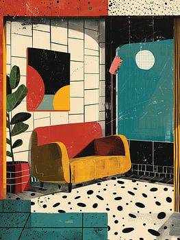 Retro Lounge in Geometric Harmony