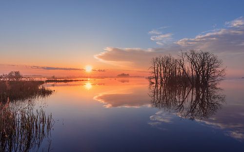 Zonsopkomst bij Tusschenwater in Drenthe