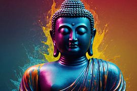Meditatieve Boeddha in Kleurenspektakel van Art & Soul Creations