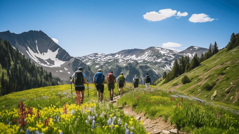 Wanderung durch die Alpen im Sommer von Animaflora PicsStock