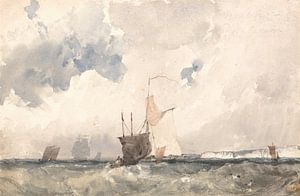 Navires dans une mer agitée, Richard Parkes Bonington