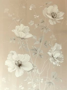 Bloemen in Japandi stijl van Japandi Art Studio