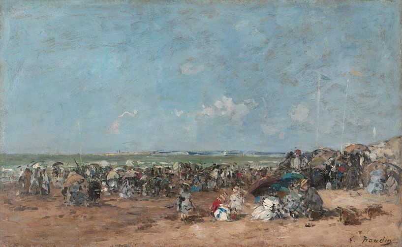 Beach Scene in Trouville, Eugène Louis Boudin by All the Masters