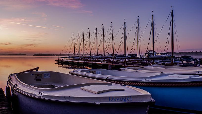 Boats in the small harbour of Nieuwkoop by Dieta Kranenburg