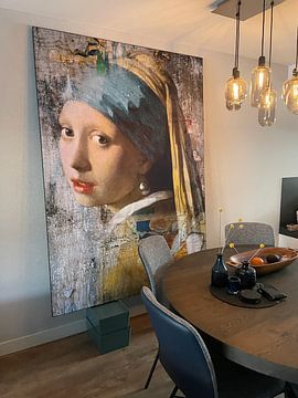 Kundenfoto: Girl with a Pearl Earring - a Mural von Marja van den Hurk