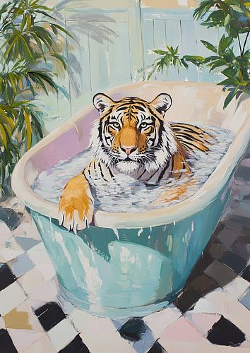 Lion in the bathtub