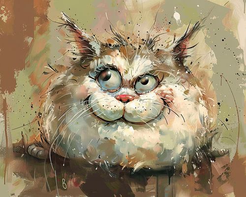 Cat Colourful Portrait by Eye catching paintings