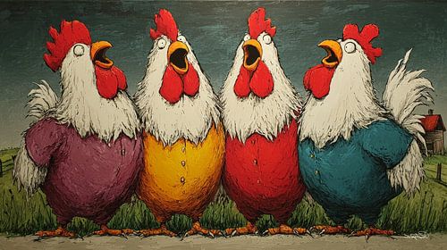 Pratende / Zingende Kippen