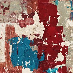Abstrakte Komposition in Rot und Blau