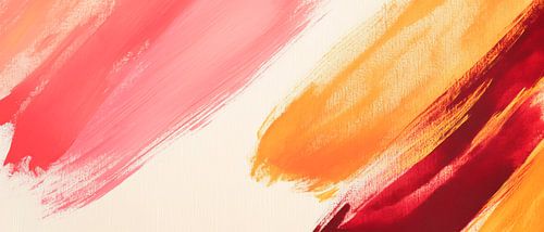 Kleurenexplosie in rood en goud - Abstract