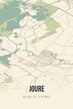 Vintage landkaart van Joure (Fryslan) van Rezona