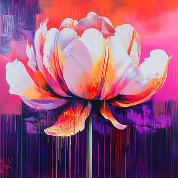 Fleur botanique abstraite et colorée