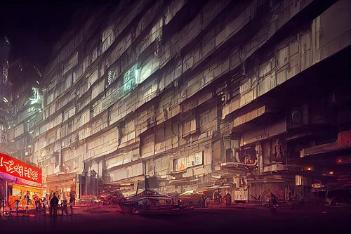 Straat restaurant in Neo-Megacity