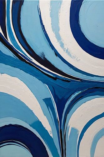 Blauwe en witte abstracte golven