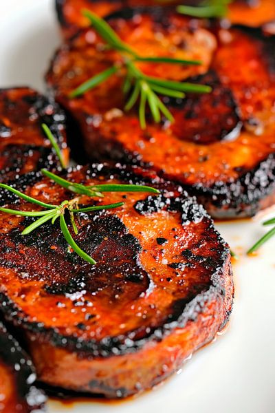 Grilled salmon with herbs - pure indulgence by Poster Art Shop