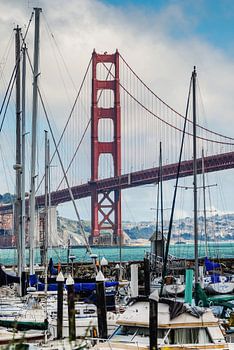 Golden Gate Bridge in San Francisco vom Presidio Yacht Club aus