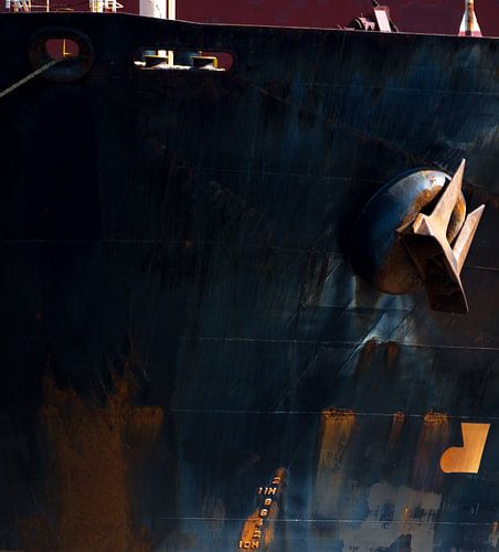 Scheepsboeg wat een kunstwerk van de Haven.