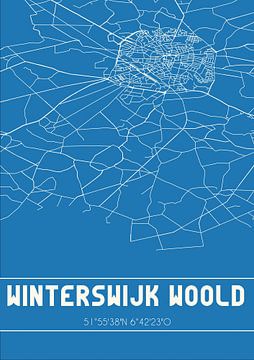 Blauwdruk | Landkaart | Winterswijk Woold (Gelderland) van Rezona