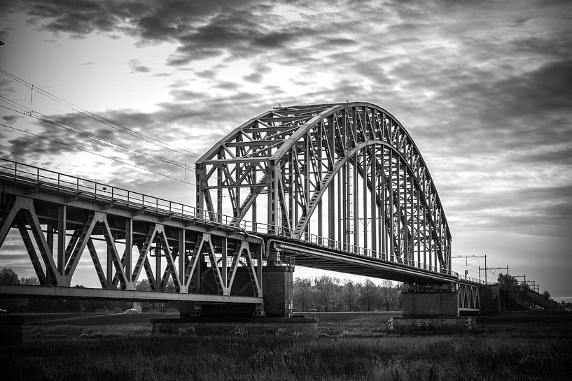 Railway bridge over river Rhine near Arnhem by Patrick Verhoef