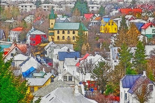 Downtown Hafnarfjordur, IJsland