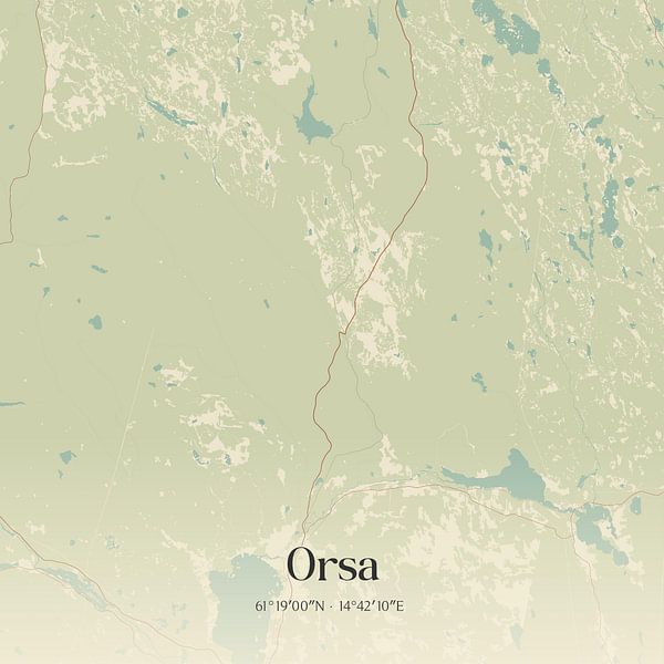Vintage map of Orsa, Sweden. by Prints of Place