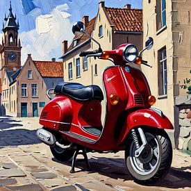 Parked scooter in an Italian setting by DeVerviersBelgium