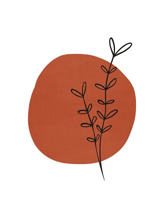 Abstracte Terracotta Botanische Print van <span class="secondary-font">MDRN HOME</span>