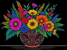 colourful illustration of a still life - oriental style by The Photo Artist